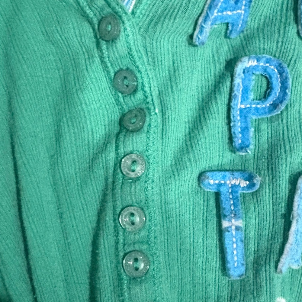 Aeropostale Teal Henley with Blue Accents - Picture 4 of 5